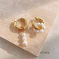 Saja Geometric Pearl Earrings [GYH7A0XY]