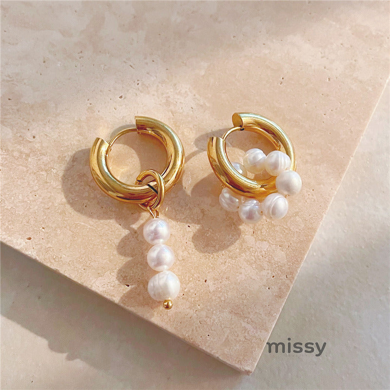 Saja Geometric Pearl Earrings [GYH7A0XY]