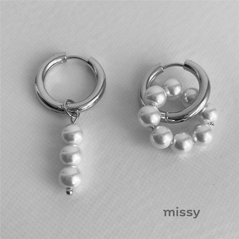 Saja Geometric Pearl Earrings [8JLCDQEO]