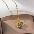 Sanvi Iridescent Heart Necklace [LREHIDAU]
