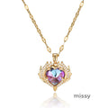 Sanvi Iridescent Heart Necklace [CZDVDHET]