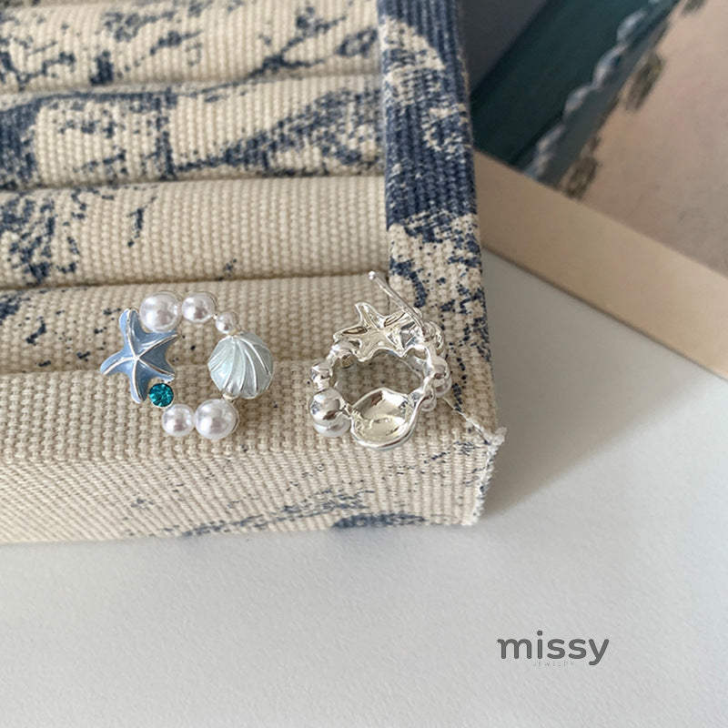Savanah Starfish Pearl Drop Earrings [0FNPL9TF]
