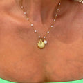 Seaside Shell and Pearl Pendant Necklace [XEBWJWHG]