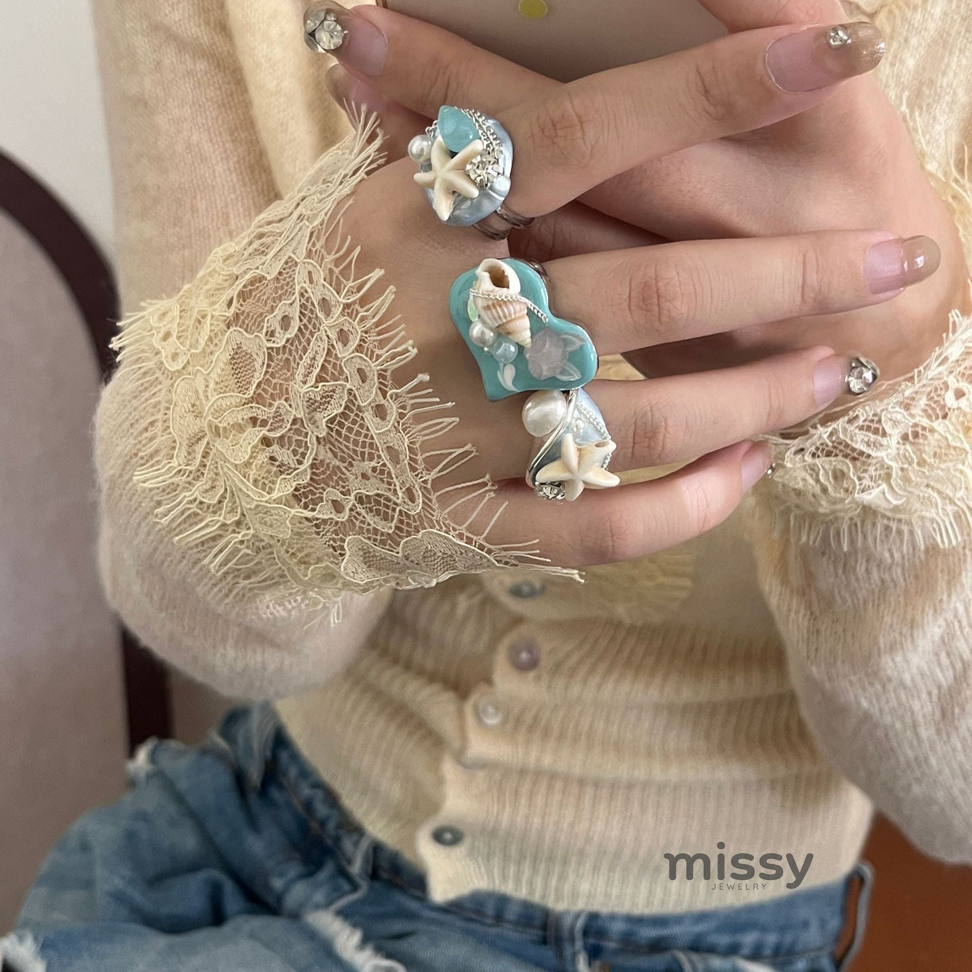 Sedona Ocean Treasure Stacked Rings [Q5M3CEZ7]