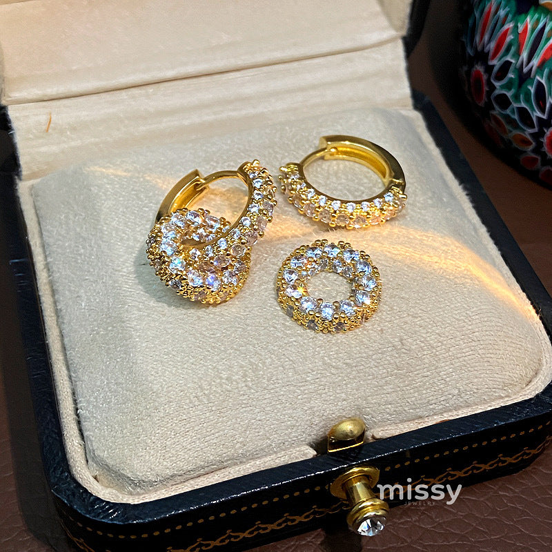 Selin Zircon Huggie Hoop Earrings [6JYI36M3]