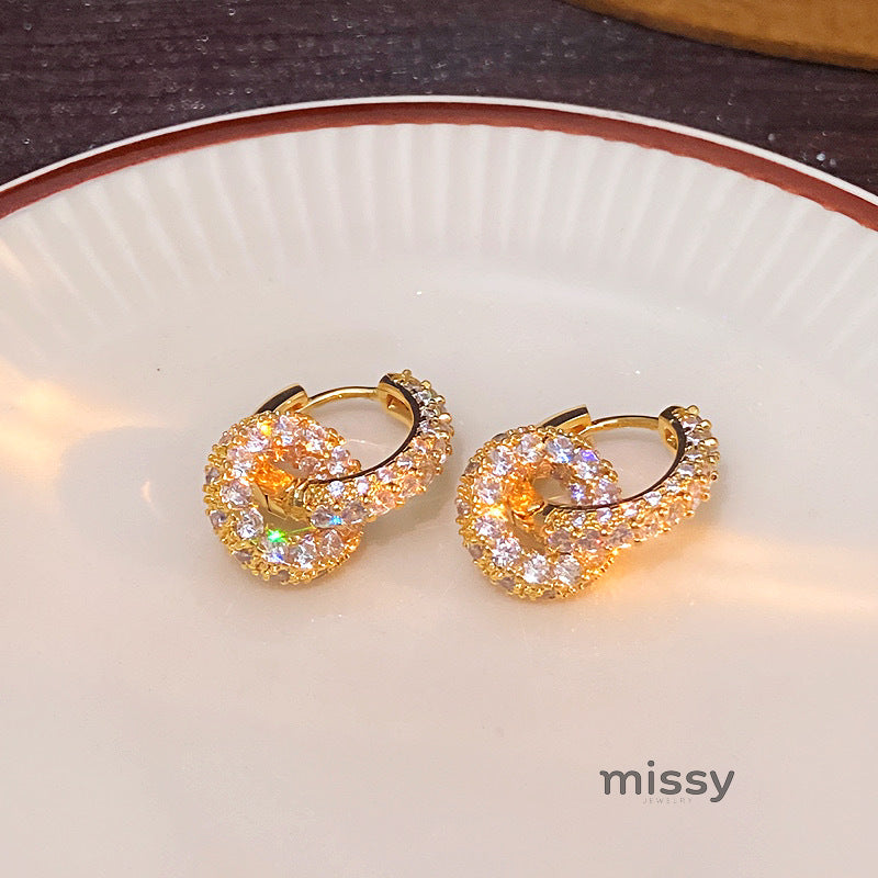 Selin Zircon Huggie Hoop Earrings [1QK2N2ME]