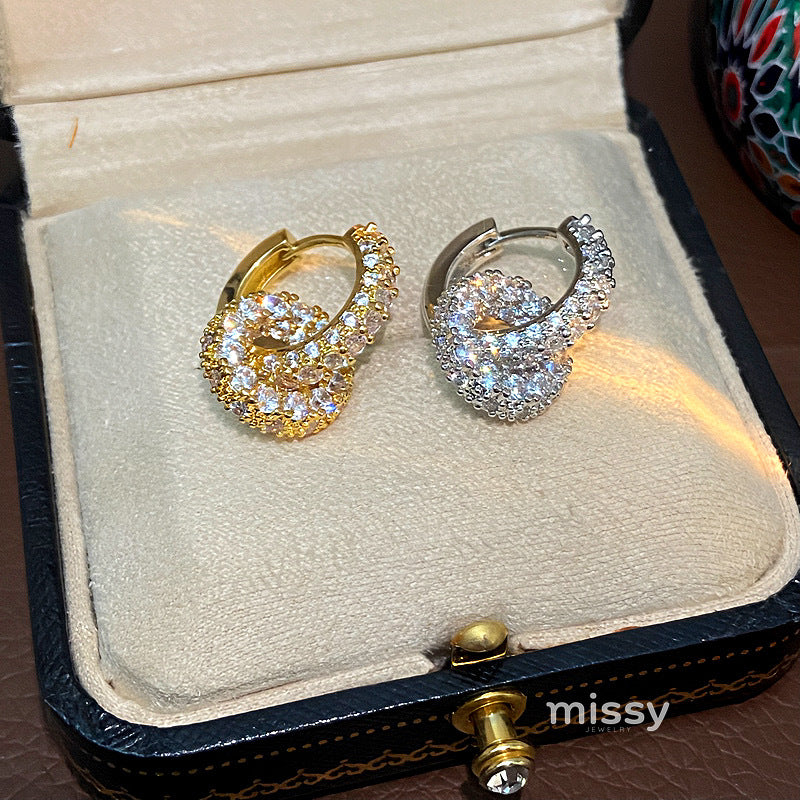 Selin Zircon Huggie Hoop Earrings [L6VNMQQZ]