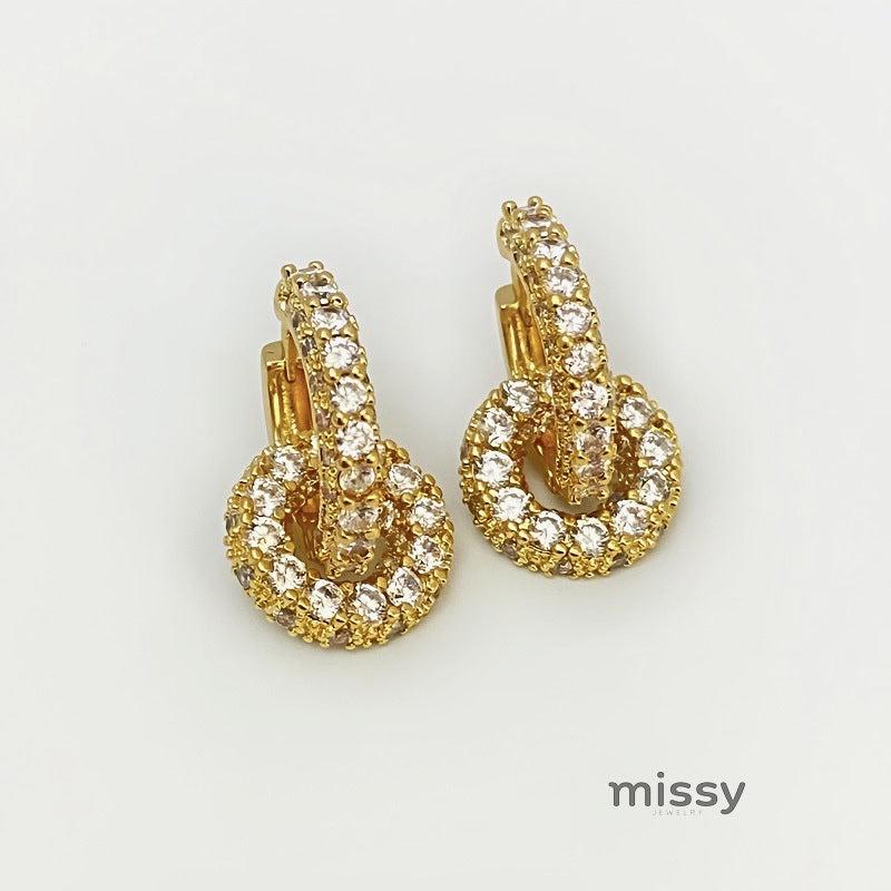 Selin Zircon Huggie Hoop Earrings [MLJ171C2]