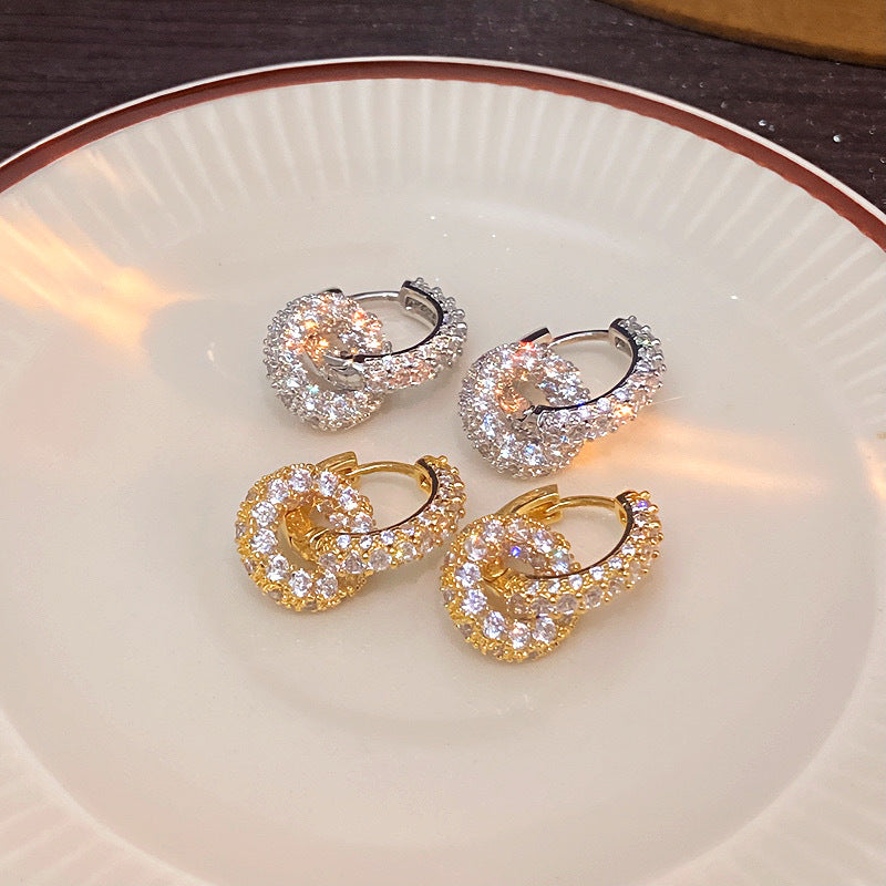 Selin Zircon Huggie Hoop Earrings [3NCTBBA2]