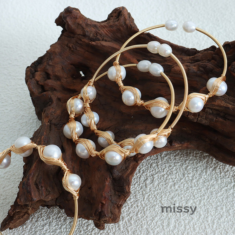 Serinity Brass Baroque Pearl Bracelet [VW6QPGZ7]