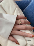 Shanell Gold Bamboo Diamond Ring