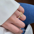 Shanell Gold Bamboo Diamond Ring