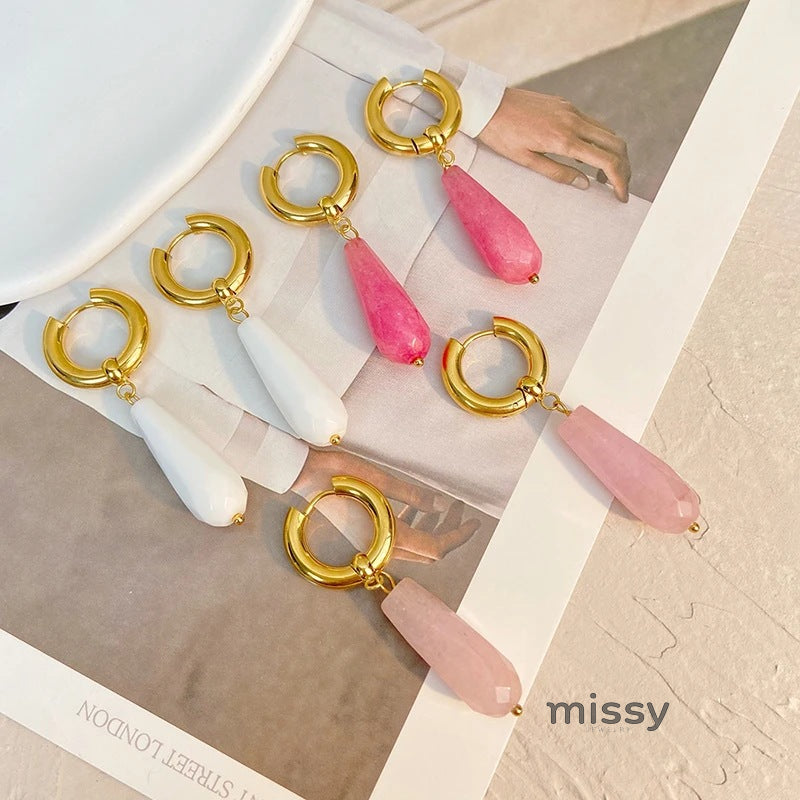 Shanvi Natural Stone Drop Earrings [LK0CWYLP]