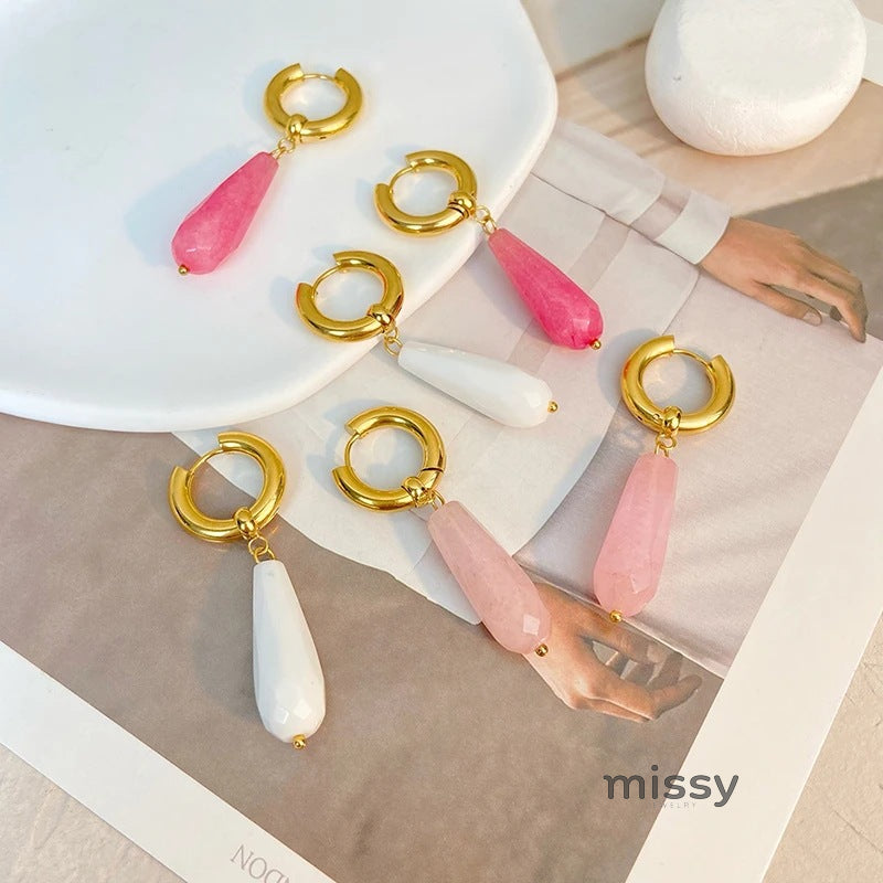 Shanvi Natural Stone Drop Earrings [OSA3MXT9]