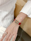 Shayla Square Dial Leather Watch [3UFFMZN1]