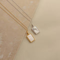 Shell Inlay Locket Pendant Necklace [SDFUDOKI]