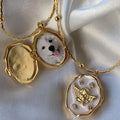 Shell Locket Pendant Necklace [MA469YIV]
