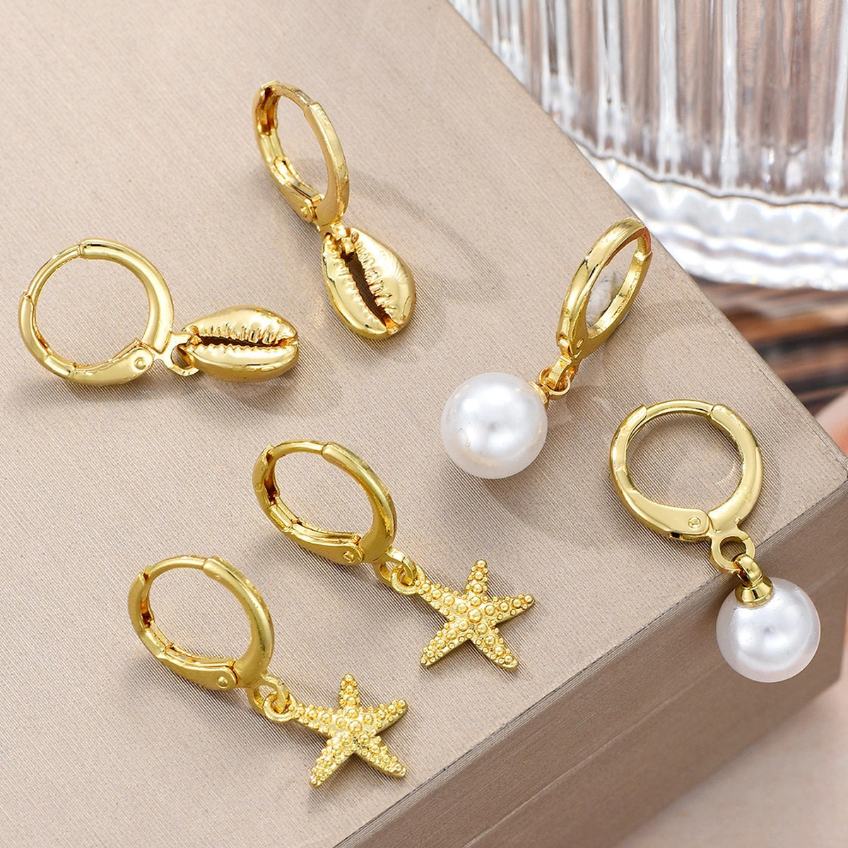 Shell Pearl Earring Set [8FE5JUMC]
