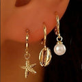 Shell Pearl Earring Set [Y8XF3X9I]