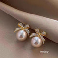 Sima Pearl Butterfly Earrings [4JMEP2CW]