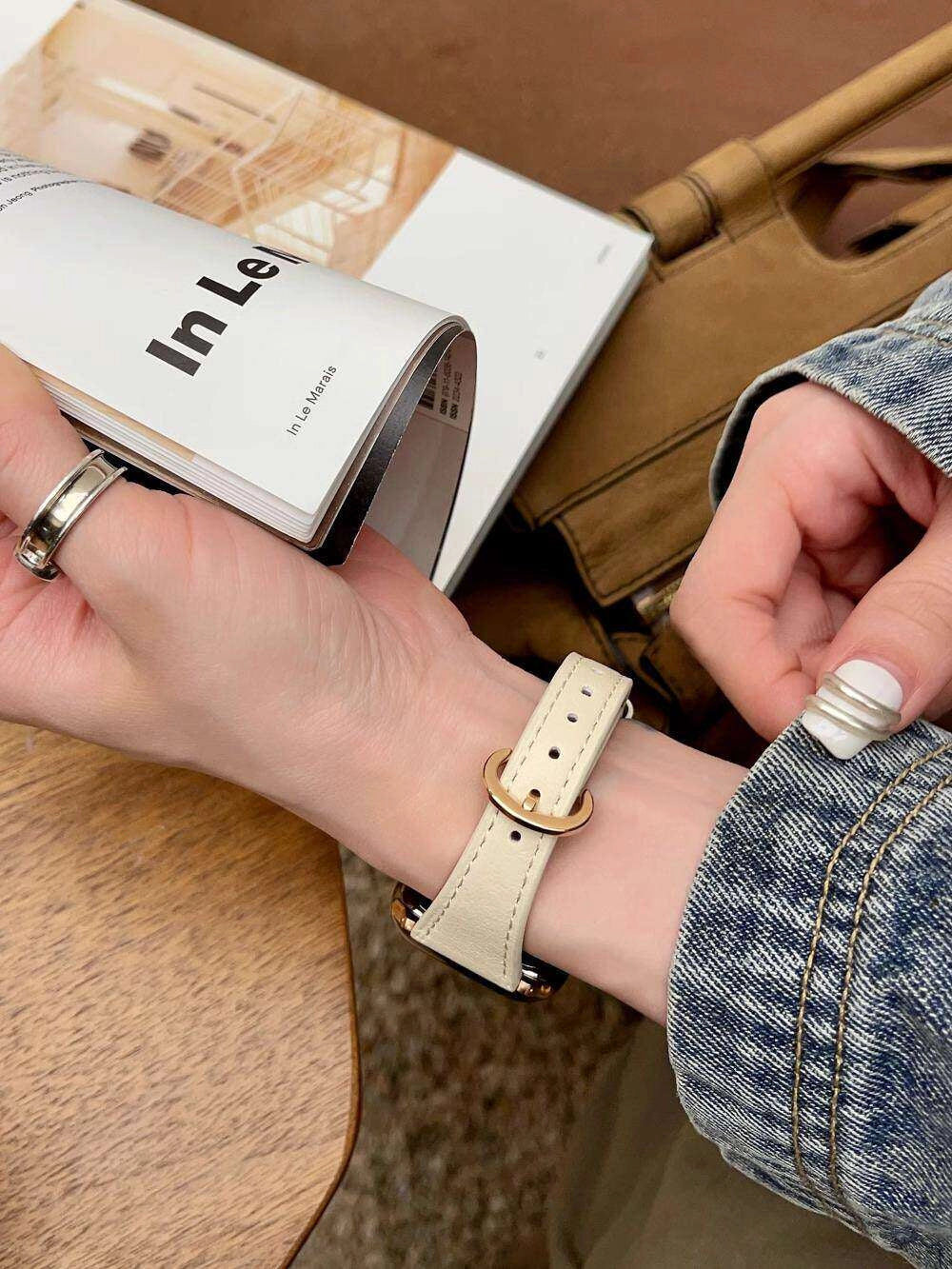 Slim Leather Apple Watch Band [YIBU2QHF]