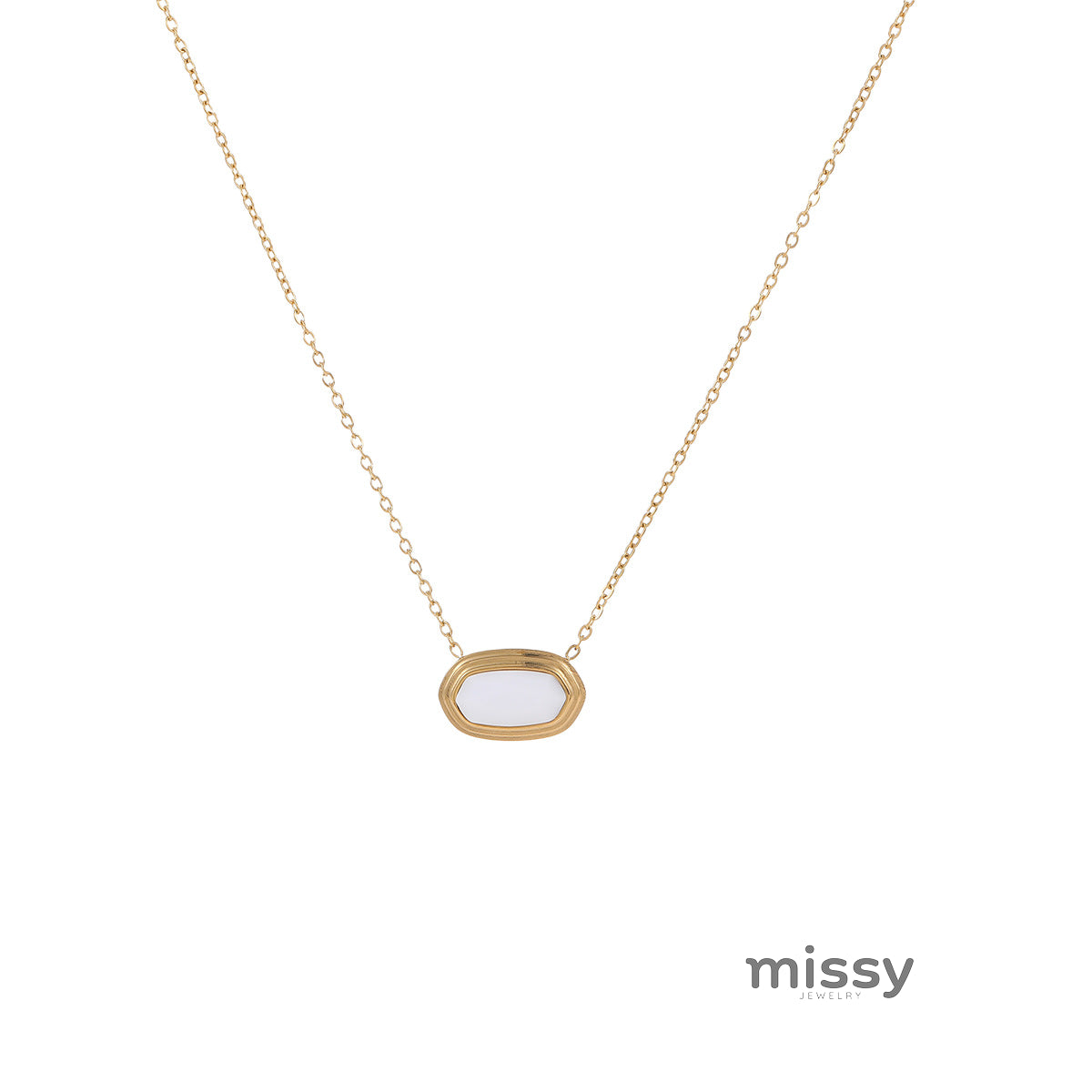 Solei Geometric Stone Necklace [N2WTUE24]