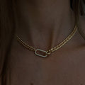 Sparkling Geometric Choker Necklace [7MYY50GM]