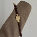 Square Case Leather Strap Watch [X8WPCU38]