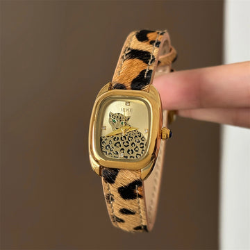 Square Leopard Print Watch [N602SYK2]