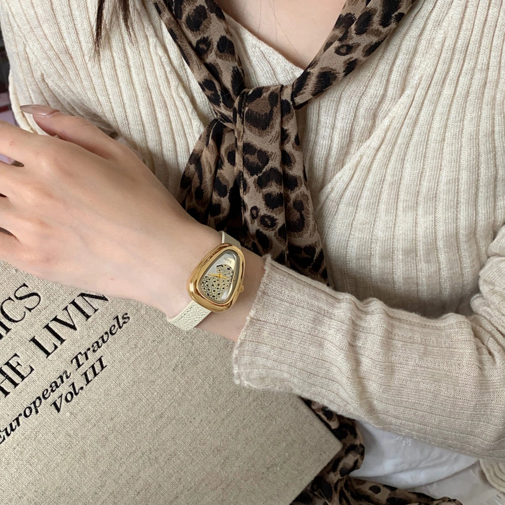 Square Leopard Print Watch [IDZUWONL]