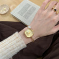 Square Pearl Bracelet Watch [B8KR4UQN]