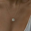 Square Zircon Pendant Necklace [ELQTSUT3]