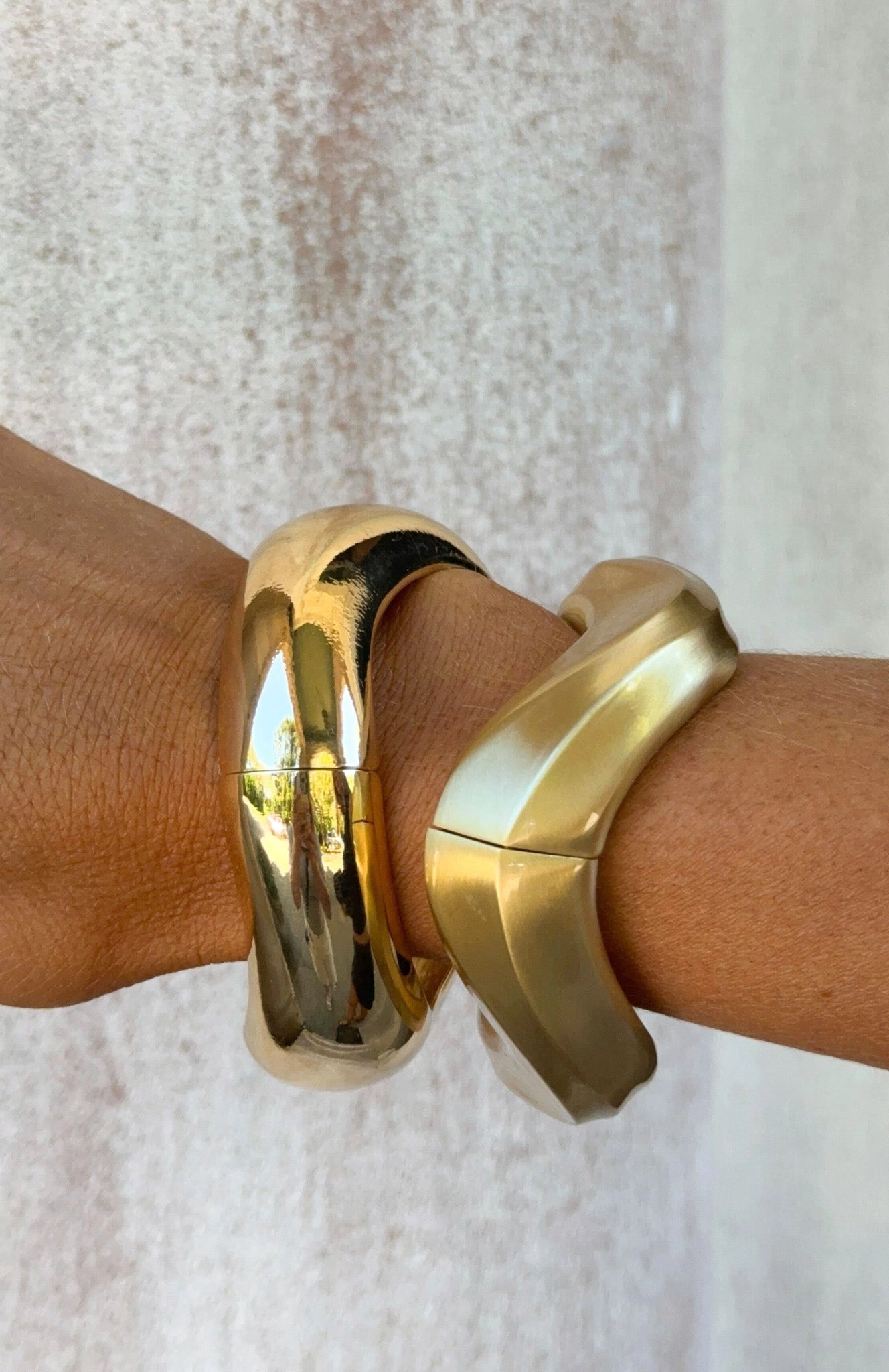Missy Jewelry Stacy Sculptural Gold Bracelet Set