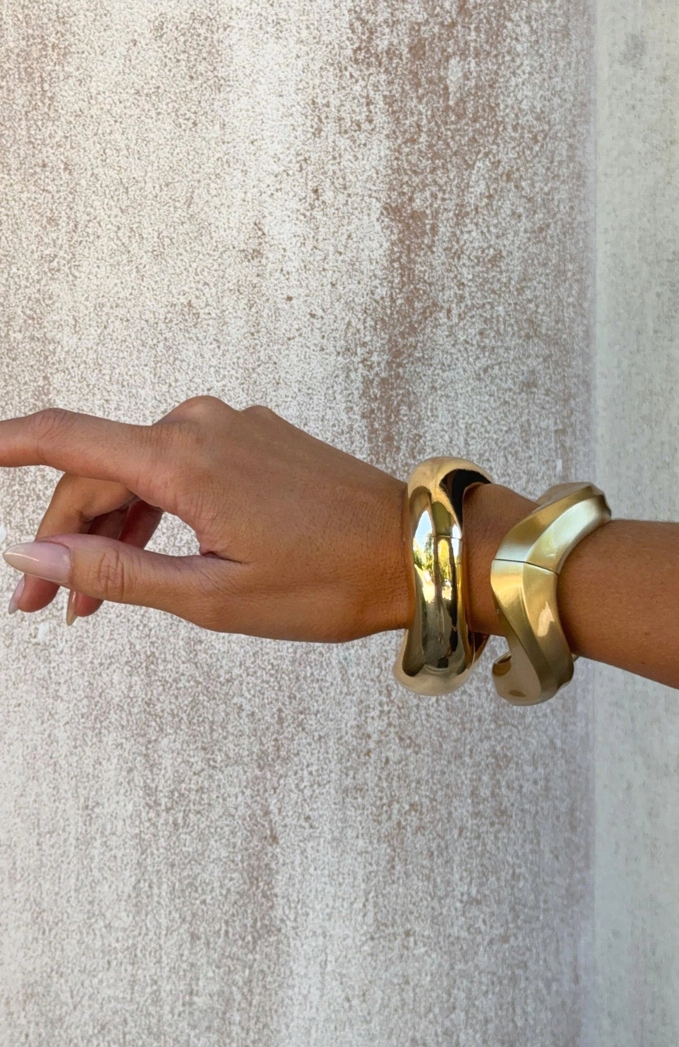 Missy Jewelry Stacy Sculptural Gold Bracelet Set