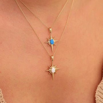 Star Pendant Natural Stone Necklace [GILBSQCD]