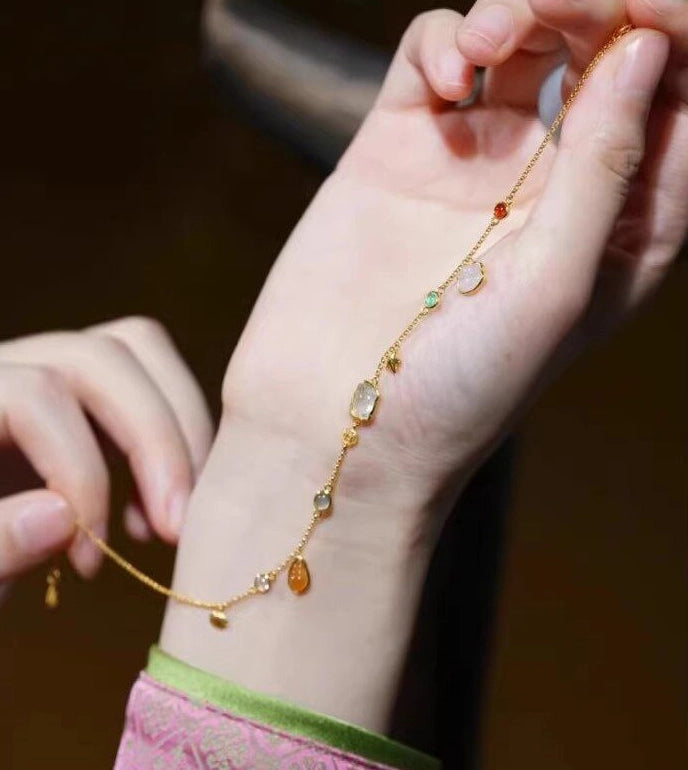 Starfish and Gemstone Anklet [JPZ9ULP2]