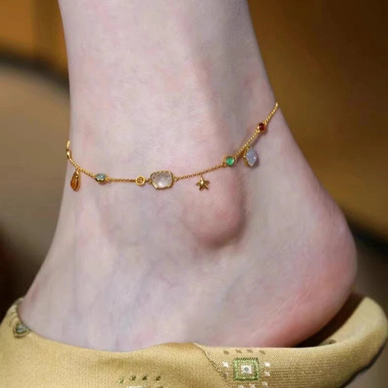 Starfish and Gemstone Anklet [JPZ9ULP2]