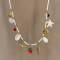 Starfish and Shell Pendant Necklace [IIAB91JQ]