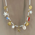Starfish and Shell Pendant Necklace [MJP2M6GV]