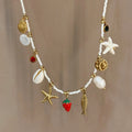 Starfish and Shell Pendant Necklace [8KRWNTUA]