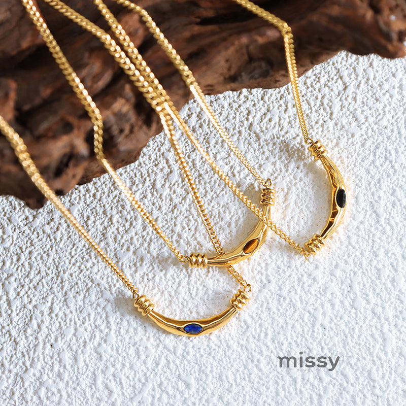 Stephany Gemstone Pendant Necklace [KLFOWZ93]