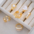 Sun and Heart Open Ring Set [HNXYN2U8]
