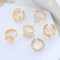 Sun and Heart Open Ring Set [NKVZXKO7]