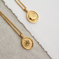 Sun and Moon Layered Pendant Necklace [L8ICCV5Q]