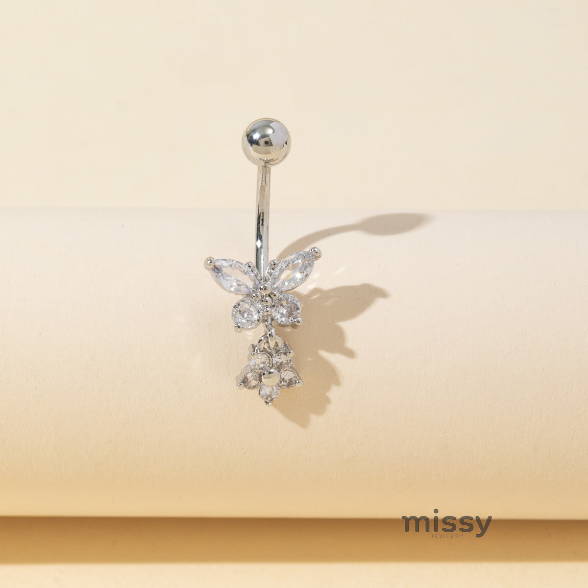 Sunshine Butterfly Zircon Navel Ring [OPEWOHW3]