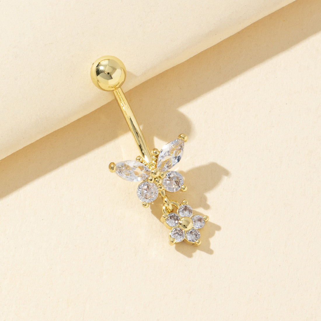 Sunshine Butterfly Zircon Navel Ring [8QR3UCWF]