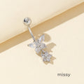 Sunshine Butterfly Zircon Navel Ring [URI1VD0F]