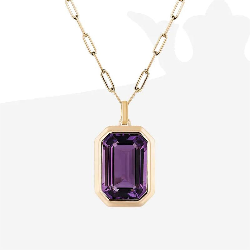Symphony Square Zircon Necklace [OP0G6NH8]
