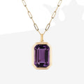 Symphony Square Zircon Necklace [OP0G6NH8]