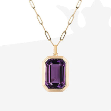 Symphony Square Zircon Necklace [OP0G6NH8]